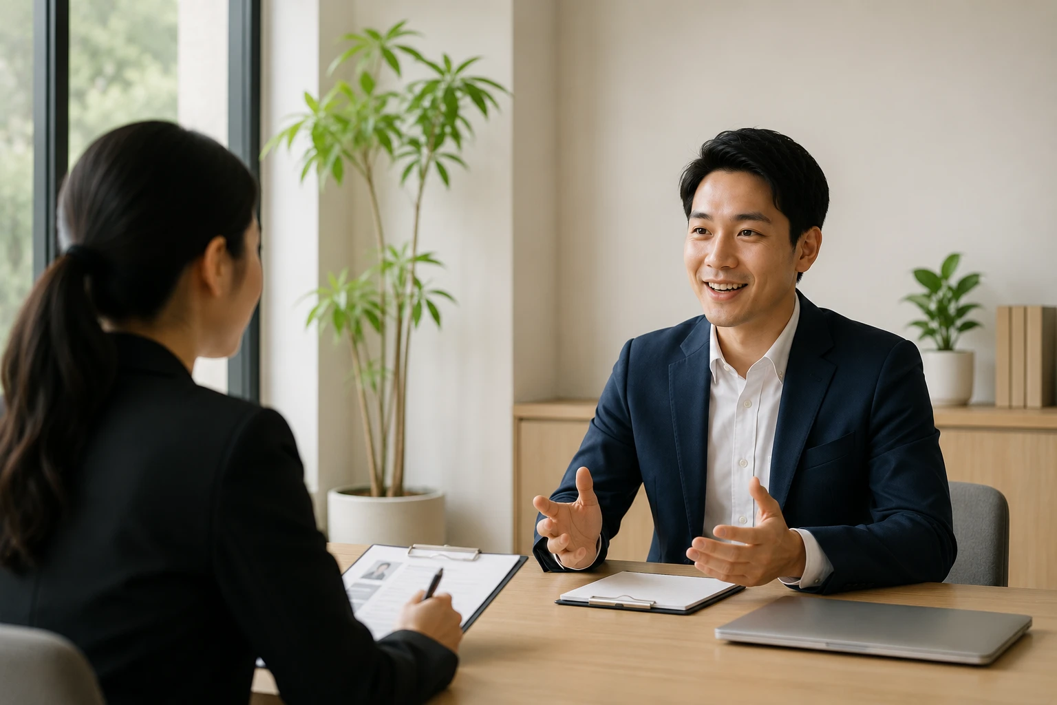 Interview สัมภาษณ์ - Professional meeting in a minimalist office