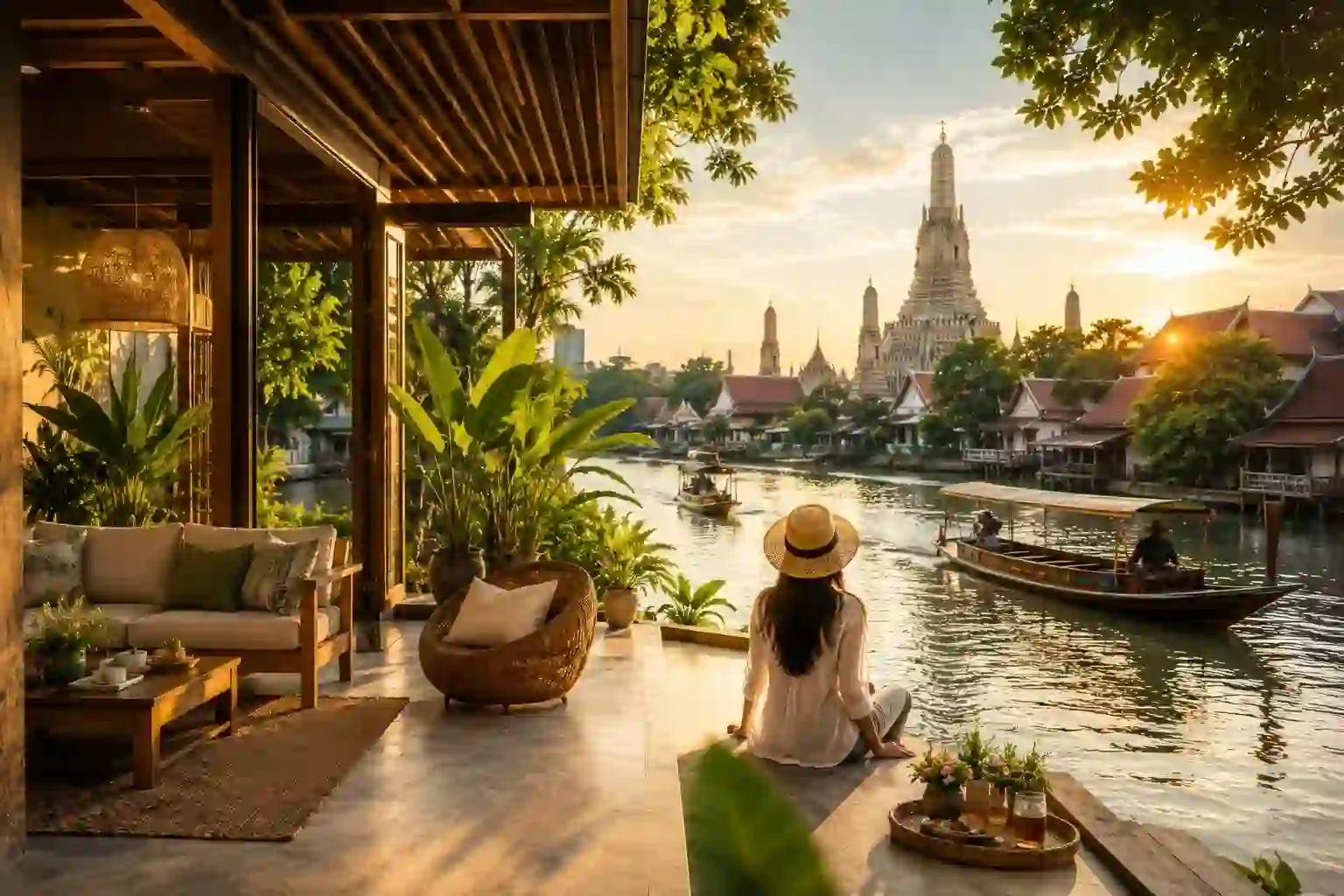 Living-Tropical-riverside-retreat-at-sunset-สัมผัสชีวิตในบรรยากาศพักผ่อนริมแม่น้ำเขตร้อนยามพระอาทิตย์ตกดิน the cloud