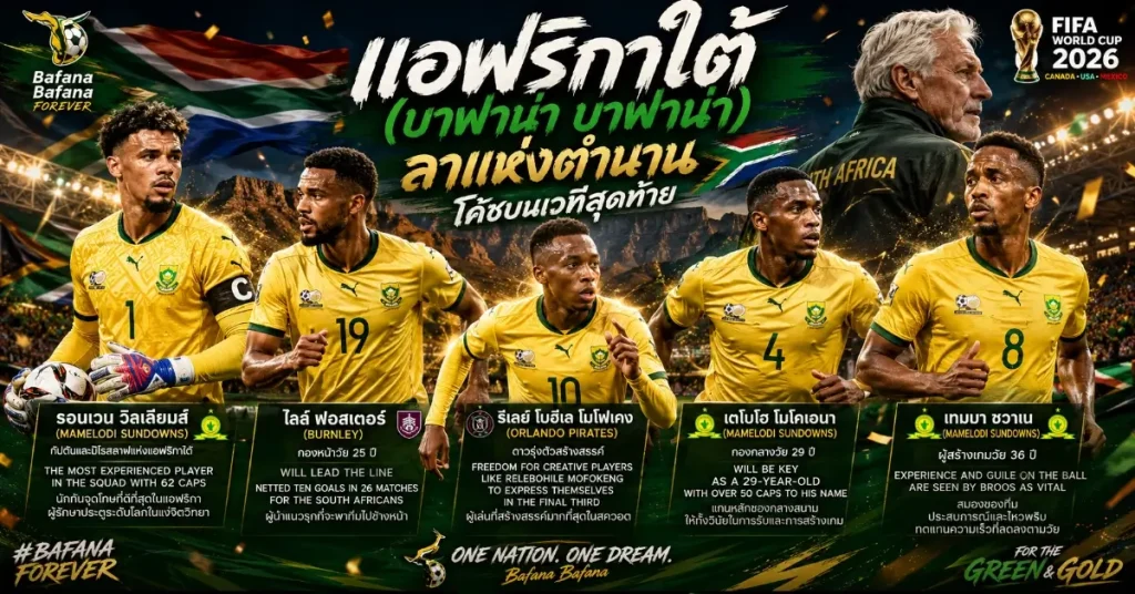 เช็กเกีย vs แอฟริกาใต้ ฟีฟ่าเวิลด์คัพ 2026 นัดชี้ชะตาอันดับ 2 กลุ่ม A ชิคส์ ดวล บาฟาน่า บาฟาน่า! ที่แอตแลนตา ฟุตบอลโลก 2026 114 เช็กเกีย พบ แอฟริกาใต้