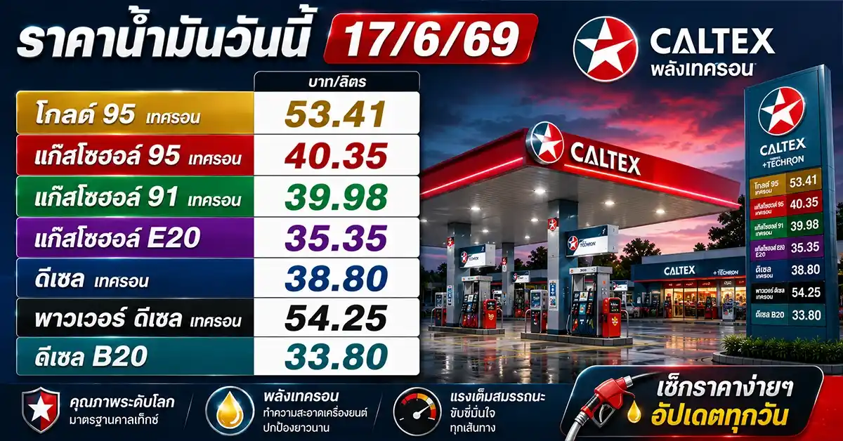 ราคาน้ำมันวันนี้17/6/69 6