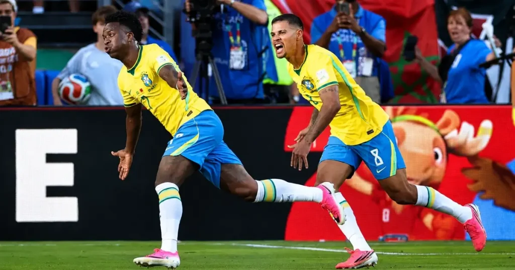 บราซิล พบ โมร็อกโก บราซิลเจ๊า! โมร็อกโกบุกขึ้นนำก่อน แต่วินิซิอุส ตีเสมอ 1-1 ศึกกลุ่ม C สุดมันส์ ฟีฟ่าเวิล์ดคัพ 2026 114 บราซิลvsโมร็อกโก
