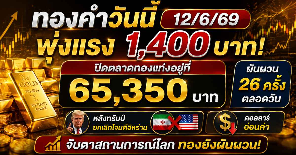 ทองคำวันนี้12/6/69