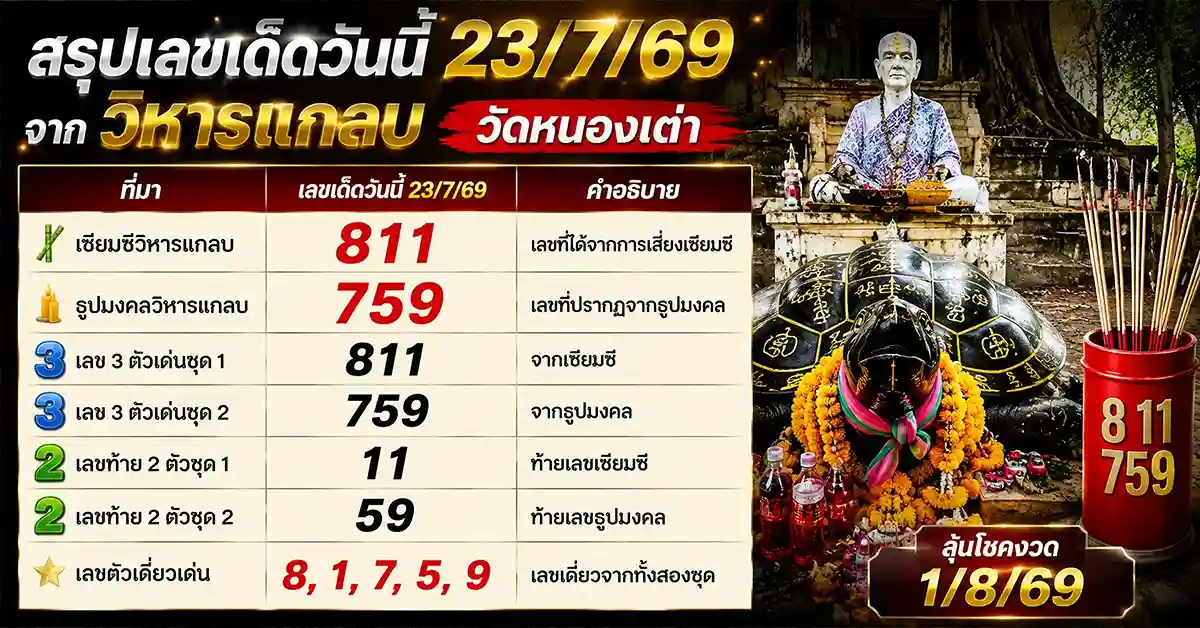 เลขเด็ดวันนี้ 23/7/69 2