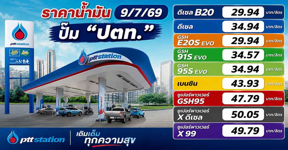 ราคาน้ำมัน 9/7/692