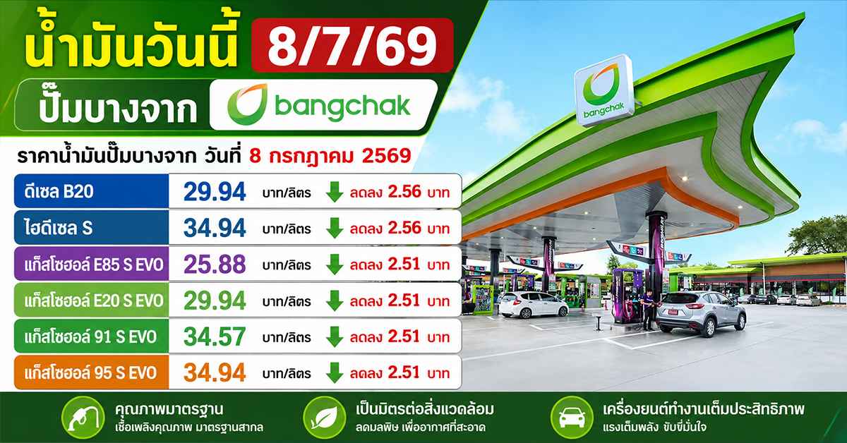 น้ำมันวันนี้ 8/7/692
