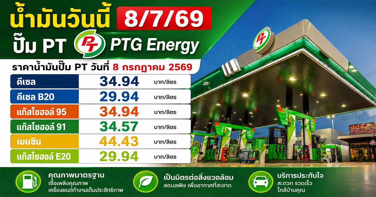 น้ำมันวันนี้ 8/7/693